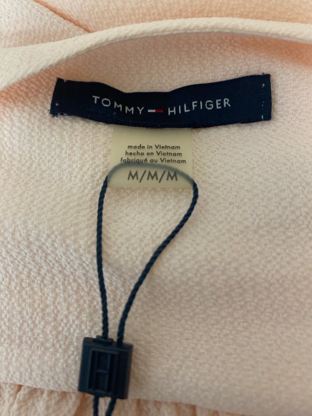 Tommy Hilfiger Soft Blush Pink V-Neck Peplum Top Size M - Picture 5 of 9